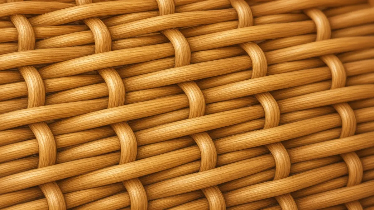 Illustration of a close-up of a warm golden basket weave pattern