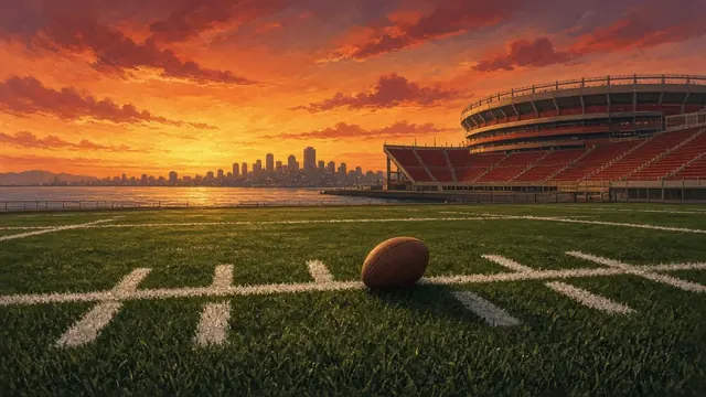 Illustration of a football defensive tackle walking out of a stadium tunnel toward a sunlit field
